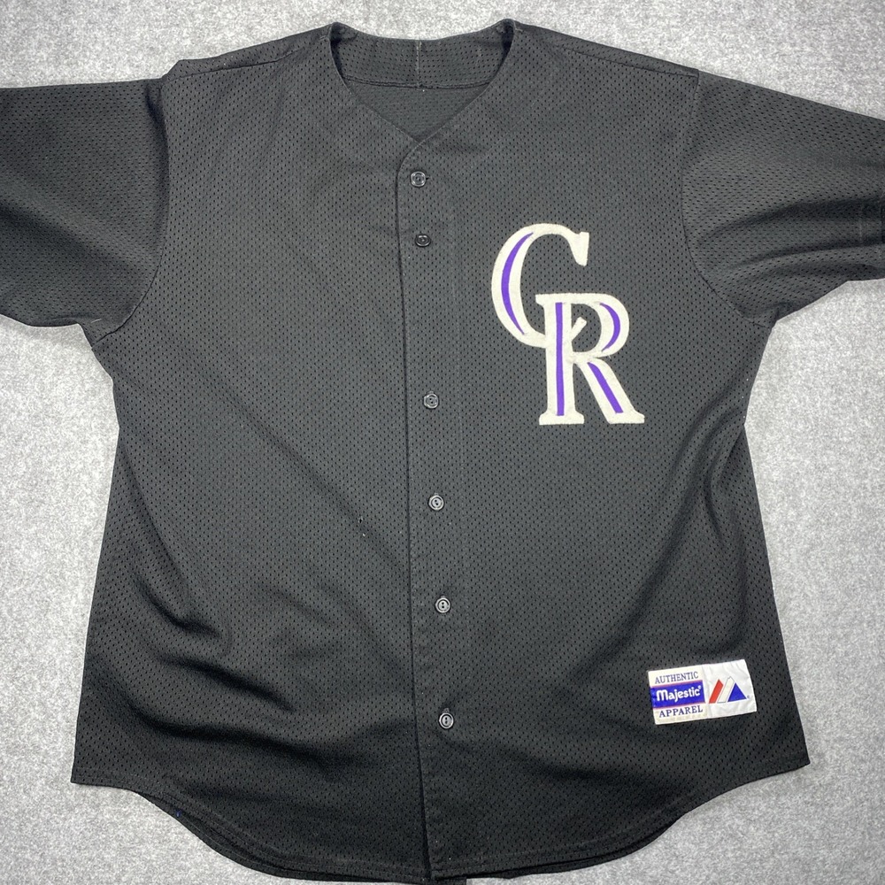 Majestic Colorado Rockies MLB Baseball Jersey Black XL Authentic Fan Apparel